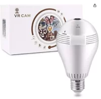 Câmera Lâmpada Espiã de Segurança Panorâmica 360 Wi-fi Full Hd