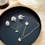 Conjunto Flores Margarida – Banhado a Ouro